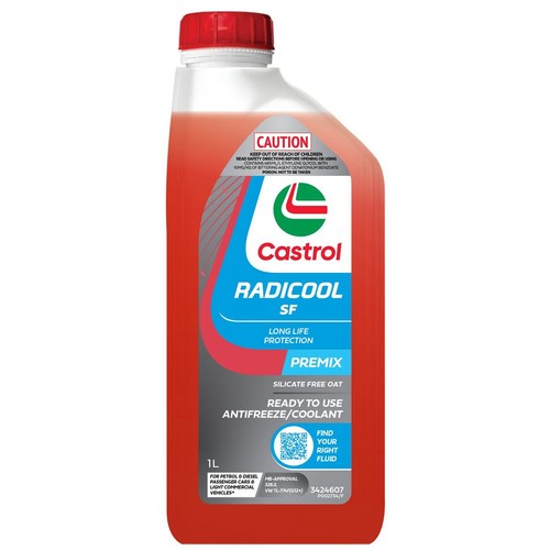 Castrol Radicool SF Premix Red Coolant 1L - 3424607 Car Service Workshop Tool