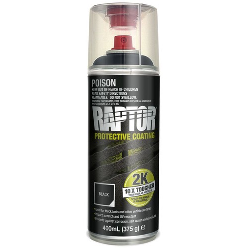 RAPTOR Protective Coating Black 2K Aerosol 400ml - RLB/AL Auto