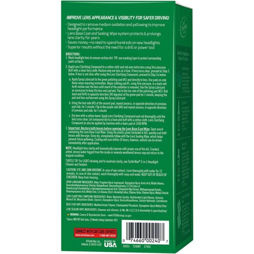 Turtle Wax Lens & Headlight Restoration Kit - T240KT Car Lighting