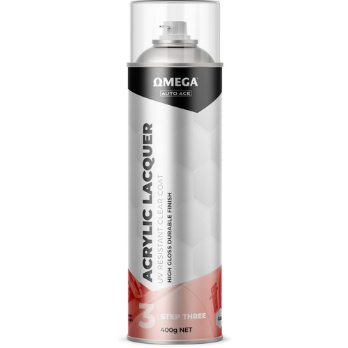 Omega 1K Top Coat Clear Spray Paint 400g - AA-TCC400G Auto