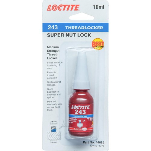 Loctite 243 Threadlocker Super Nut Lock Medium Strength Blue 10ml - 1311375 Auto
