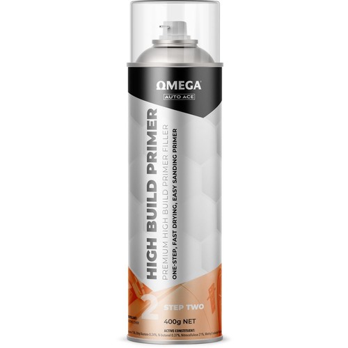 Omega High Build Primer Filler Spray 400g - AA-HP400G Auto
