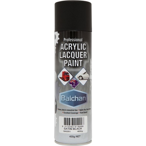 Balchan Acrylic Satin Black 400g - BACRYL201 Auto
