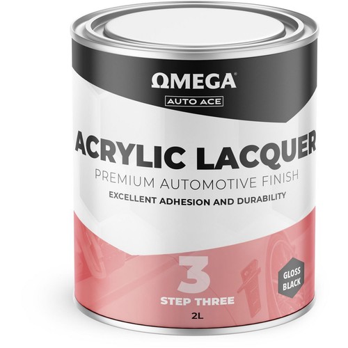 Omega Acrylic Lacquer Gloss Black 2L - AA-ALGB2L Auto