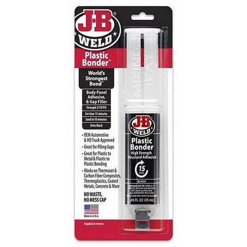 JB Weld Black Plastic Bonder Urethane Adhesive Syringe Mixer 25ml - 50139 Auto