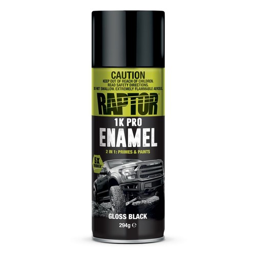 Raptor 1K Pro Enamel Gloss Black 294g - RPEGB/AL Auto