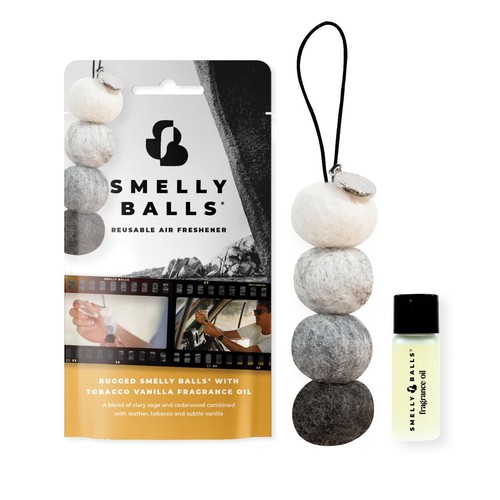 Smelly Balls Car Air Freshener Rugged - Tobacco 5ml Set Pouch - ARSBSRGHT Auto