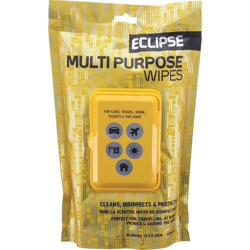 Eclipse Multi Purpose Wipes 25 Pack - EMPWIPE Car Interior Workshop Tool