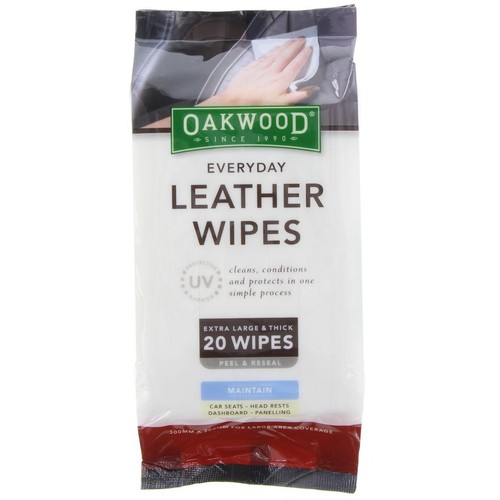 Oakwood Leather Wipes With UV Protection - OP197 Car Interior Workshop Tool