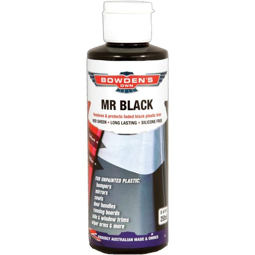 Bowden's Own Mr Black Trim Restorer 250ml - BOMRBLACK Car Interior Workshop Tool