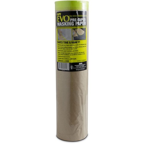 GPI Pre-Taped Masking Film 600mm x 20m - TEVM600 Plumbing