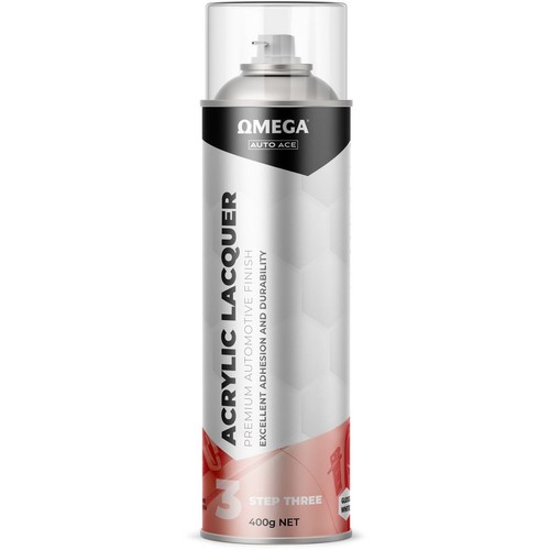 Omega Acrylic Lacquer Gloss White 400g - AA-ALGW400G Auto
