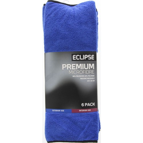 Eclipse Premium Microfibre Cloths 40 x 60cm 6Pk - EPMFC6 4WD Brake Parts