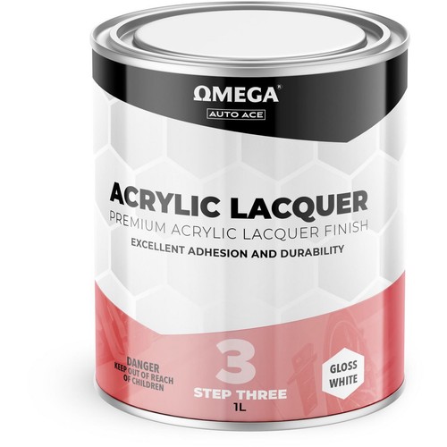 Omega Acrylic Lacquer Gloss White 1L - AA-ALGW1L Auto
