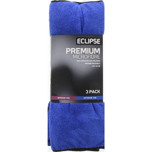 Eclipse Premium Microfibre Cloth 40 x 60cm 3Pk - EPMFC3 4WD Brake Parts
