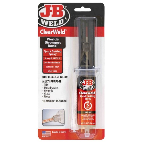JB Weld Clear Weld 14ML Syringe with Mixer - 50114 Auto