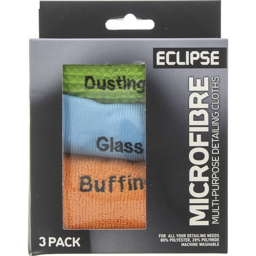 Eclipse Microfibre Detailing Cloths 3pk - EMPDC3PK 4WD Brake Parts Workshop Tool