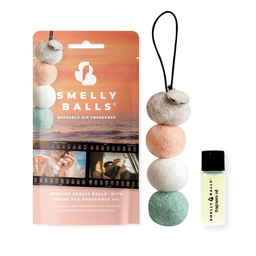 Smelly Balls Car Air Freshener Seapink - Sweet Pea 5ml Set Pouch - ARSBSSPCL
