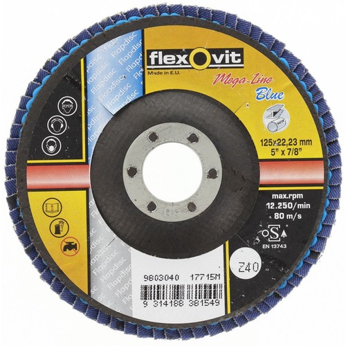 Flexovit Zirconia Flap Disc 40G 127 x 22mm - 78072761220 Auto