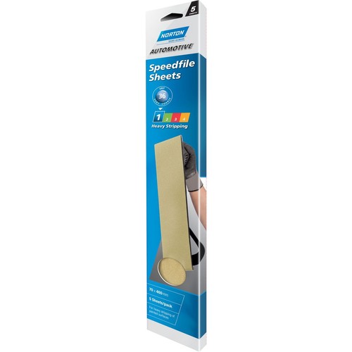 Norton Adalox Sandpaper Sheet 70 X 460mm P36 5 Pack - 66623321772 Auto