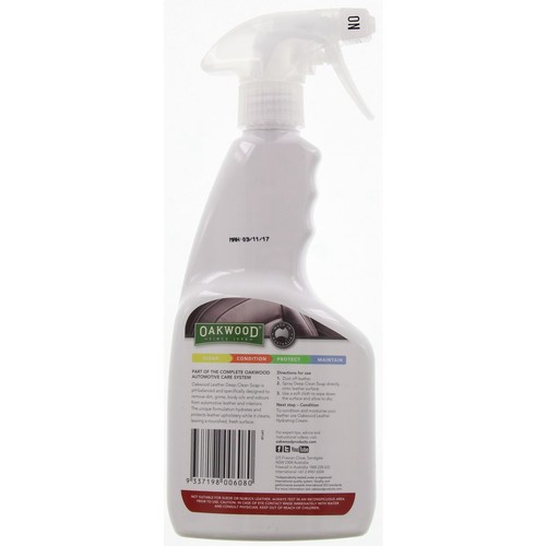 Oakwood Leather Care Deep Clean Soap 500ml - OP128 Car Interior Workshop Tool