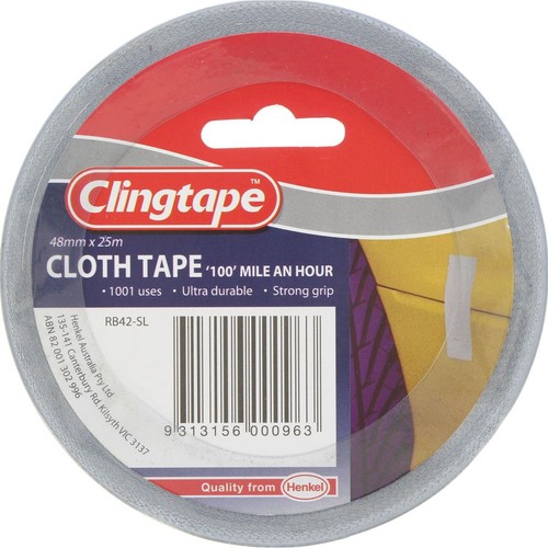 Clingtape Cloth Tape Silver 48mm x 25m - 745335 4WD Brake Parts Workshop Tool