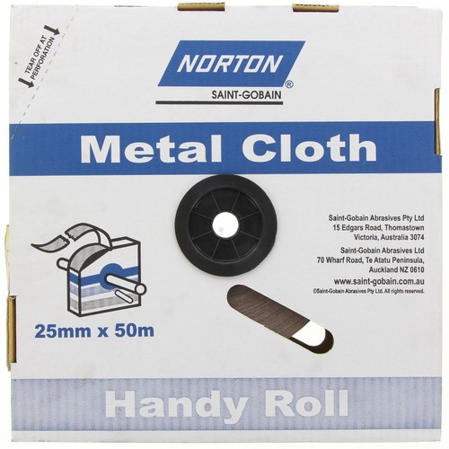 Norton Metal Cloth Roll 25mm x 50m 180G - 66623320821 4WD Brake Parts