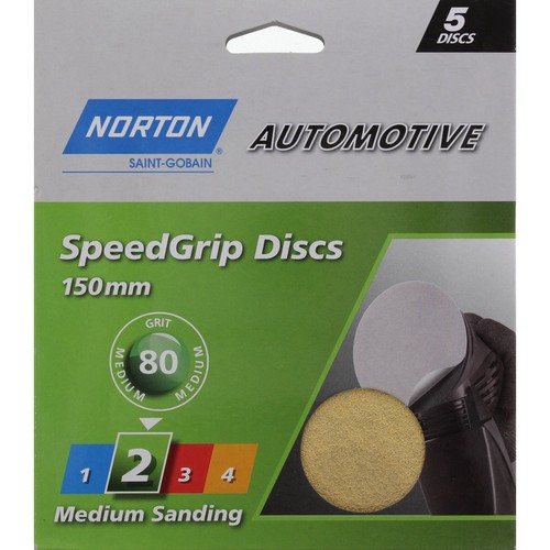 Norton Speedgrip Disc Step 2 5pk 150mm - 66623321781 Auto