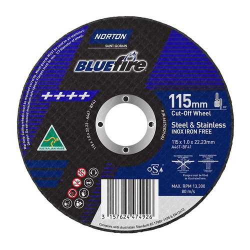 NortonCut Off Wheel 115mm x 1 x 22.23mm - 66252829482 Workshop Tool