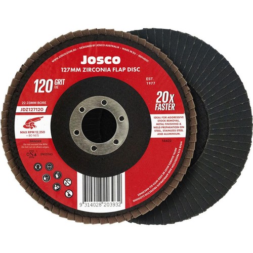 Josco Flap Disc 127x22 120g Zirconia - JDZ127120 Auto