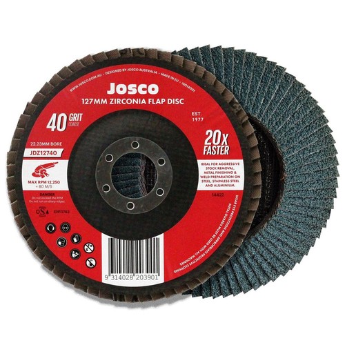 Josco Flap Disc 127mm 40g Zirconia - JDZ12740 Auto