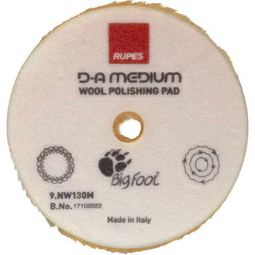 Rupes Bigfoot Wool Polishing Pad Yellow Medium 130mm (5in) - 9.NW130M 4WD