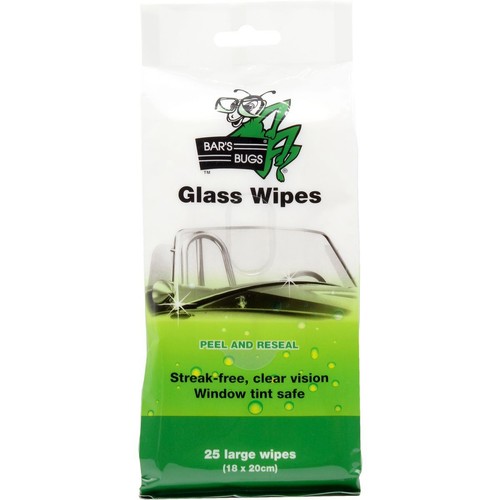 Bar's Bug Glass Wipes 25 Pack - BBGW25 Workshop Tool