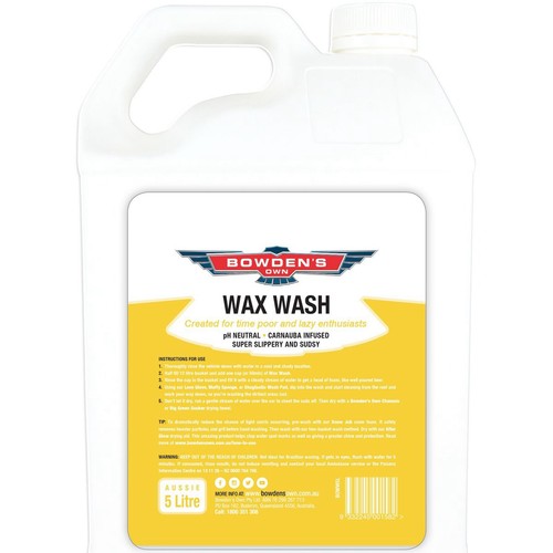 Bowden's Own Wax Wash Carnauba Car Wash 5L - BOWW5L Car Interior Workshop Tool