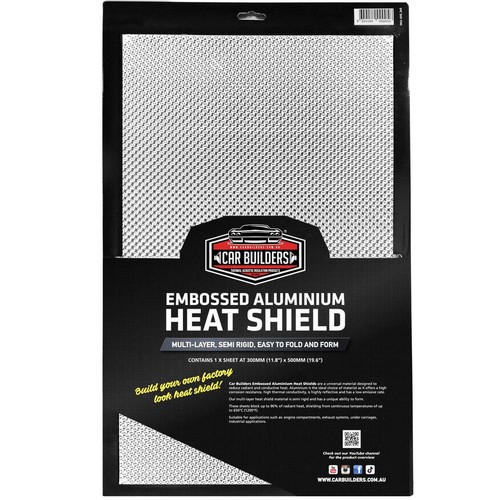 Car Builders Embossed Heat Aluminium Shield - 300 x 500mm - EHS3X5 Car Interior