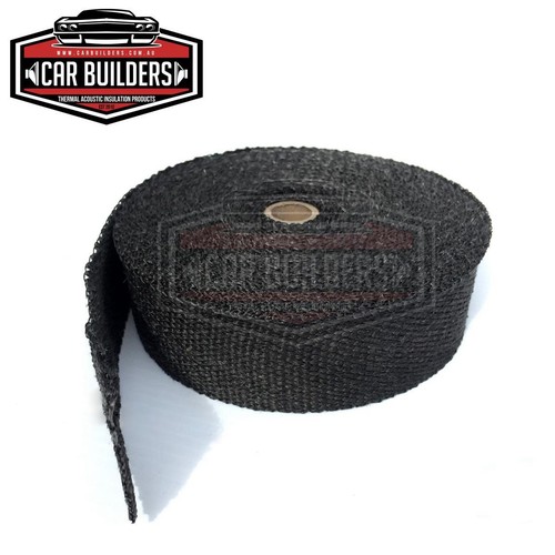 Car Builders Premium Black Titanium Exhaust Header Wrap 25mm - HWBLK25 Auto