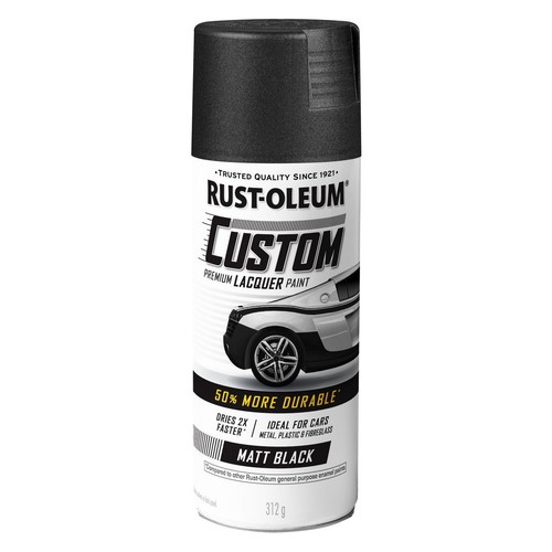 Rustoleum Auto Custom Laqcuer Spray Matt Black - 376135 Part