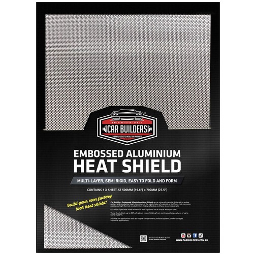 Car Builders Embossed Heat Aluminium Shield - 500 x 700mm - EHS5X7 Car Interior