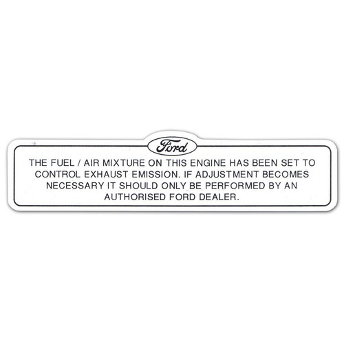 RSP Decal 'Vehicle Emission…' Falcon XA XB - ED2008 4WD Brake Parts