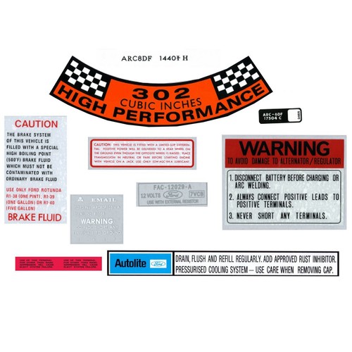 RSP Engine Bay Decal Kit Ford Falcon XT GT - BD2034 4WD Brake Parts