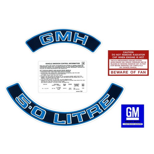 RSP Engine Decal Kit (Blue) Holden HZ WB Commodore VB 5.0 Litre - ED1030 4WD
