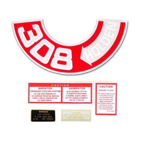 RSP Decal Kit Engine Bay Holden HT HG 308 V8 - ED1017 4WD Brake Parts