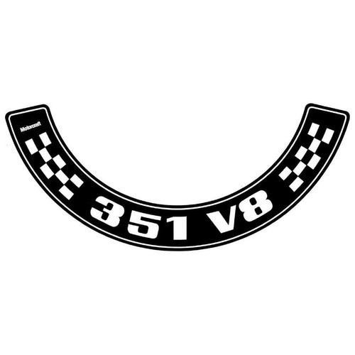 RSP Decal '351 V8' Air Cleaner Falcon XA XB Fairlane ZF ZG 351 V8 - BD4388 4WD
