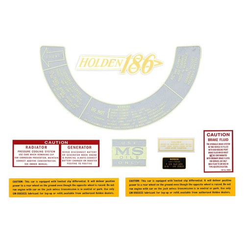 RSP Decal Kit Holden HK-HG 186 6 Cylinder - ED1045 Auto