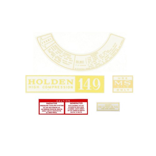 RSP Decal Kit Engine Bay Holden HD 149 6 Cylinder - ED1003 Auto