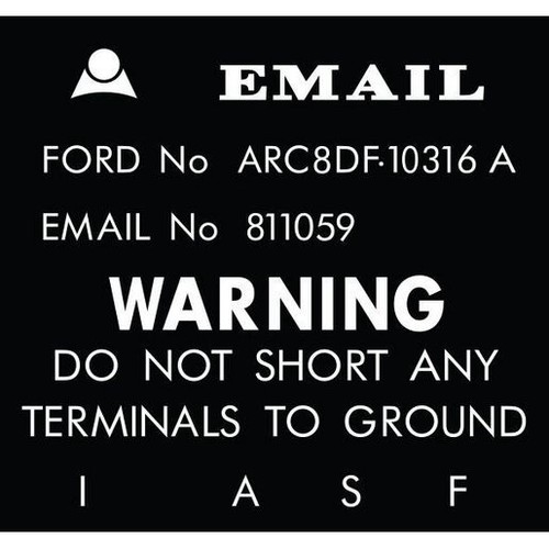 RSP Decal 'Email' Voltage Regulator Falcon XT Fairlane ZB - RD2004 Auto Part