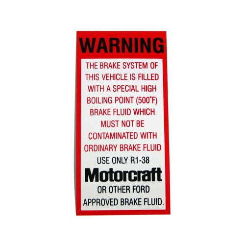 RSP Decal Brake Fluid Warning Falcon XA-XC Fairlane ZF-ZH - BD4434 Car Service
