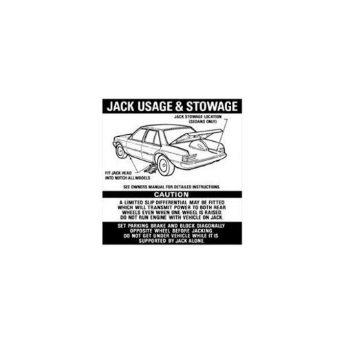 RSP Decal 'Jack Usage…' Falcon XE - JD2005 Auto Part