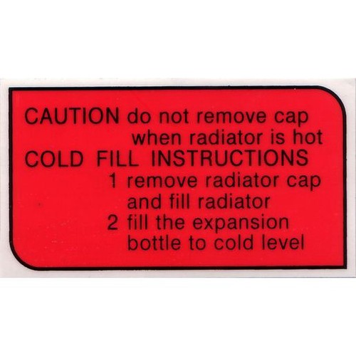 RSP Decal Radiator Warning Falcon XD XE Fairlane ZJ ZK V8 - RSD2005 Auto Part