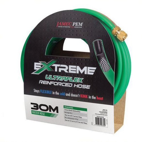 Jamec Pem Water Hose 30m x 10.5mm Incl Fittings - 56.3189 Replacement Hose Auto